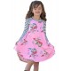 Pink Spring Fling Floral Striped Sleeve Short Dress for Kids