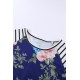 Blue Spring Fling Floral Striped Sleeve Short Dress for Kids