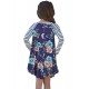 Blue Spring Fling Floral Striped Sleeve Short Dress for Kids