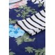 Blue Spring Fling Floral Striped Sleeve Short Dress for Kids