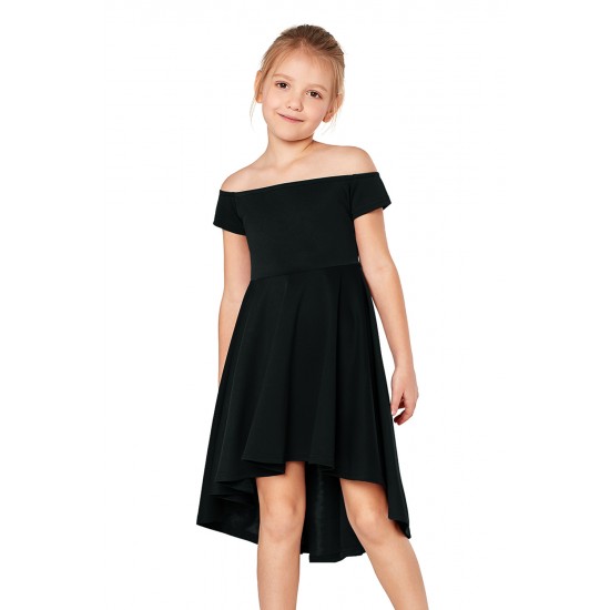 Black All The Rage Skater Dress for Little Girls