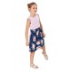 Blue Toddlers Floral and Striped Tank Dress