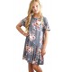 Gray Girls Floral Print Dress