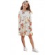 Floral White Swing Dress with Hidden Pockets