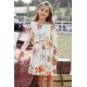 Floral White Swing Dress with Hidden Pockets