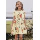 Short Sleeve Pocketed Children's Floral Dress