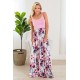 Pink Mom and Daughter Matching Sleeveless Floral Print Kid's Maxi Dress