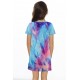 Tie-dye Print Twist Knot V Neck Girl’s Mini Dress