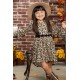 Girls Hi-lo Crochet Trim Ruffled Sleeve Leopard Dress