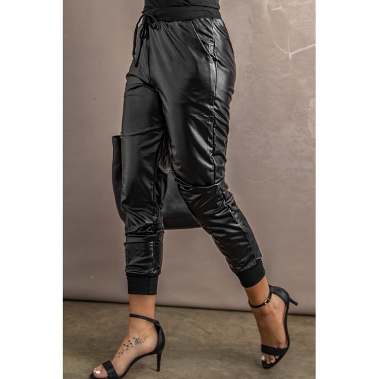 Rock and Roll Faux Leather Joggers