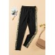 Sequin Skinny Ankle Length High Waist Pants