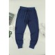 Dark Blue Pocketed Drawstring Joggers