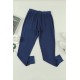 Dark Blue Pocketed Drawstring Joggers