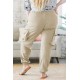 Khaki Elastic Waist Side Pocket Plus Size Jogger Pants