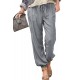 Gray Drawstring Elastic Waist Pull-on Casual Pants with Pockets