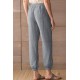 Gray Drawstring Elastic Waist Pull-on Casual Pants with Pockets