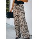 Leopard Print High Rise Wide Leg Pants