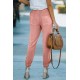 Pink Casual Pocketed Elastic Waist Joggers