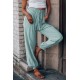 Green Casual Drawstring High Waist Pockets Joggers