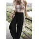 Black Tie Knot Wide Leg Pants