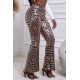 Brown Sequin Wide Leg Pants