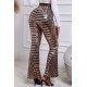 Brown Sequin Wide Leg Pants