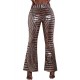 Brown Sequin Wide Leg Pants