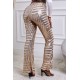 Apricot Sequin Wide Leg Pants