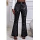 Black Sequin Wide Leg Pants