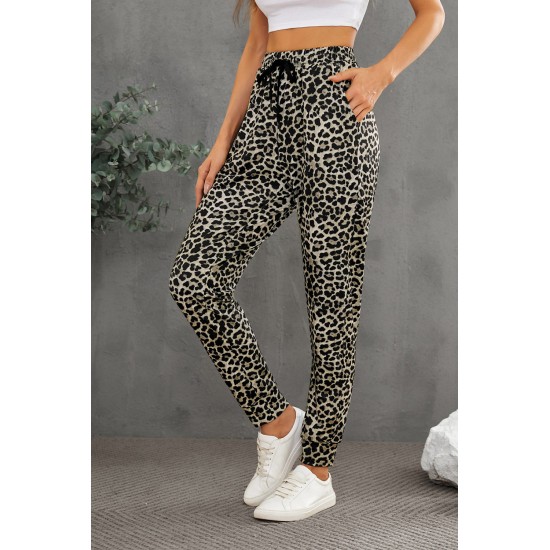 Leopard Print High Waist Slim-fit Pants