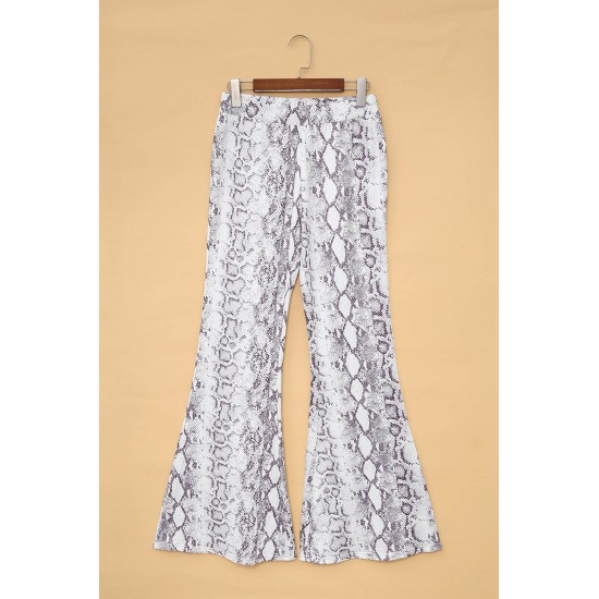 Snakeskin Print Wide Legs Pants