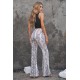 Snakeskin Print Wide Legs Pants