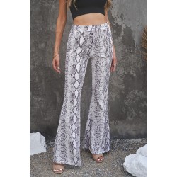 Snakeskin Print Wide Legs Pants