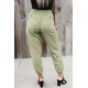 Green Elastic Waist Jogger Pants with Pocket