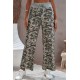 Camouflage Print Drawstring Waist Wide Leg Pants