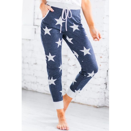 Blue Star Printed Women Joggers