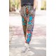 Aztec Leopard Patchwork High Waist Slim-fit Pants