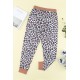 Leopard Print Elastic Waist Jogger Pants