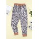 Leopard Print Elastic Waist Jogger Pants