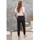 Black Pocketed Drawstring Casual Pants