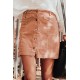 Apricot High Waist Button Corduroy Mini Skirt