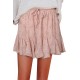 Apricot Ruffled Floral Mini Skirt