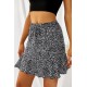 Black Animal Print Mini Skirt