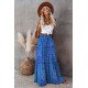 Tiered Paisley Print Pocketed Maxi Skirt