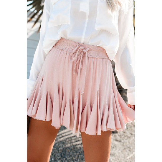 Pink Korean High Waist Tutu Pleated Mini Skirt