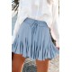 Blue Korean High Waist Tutu Pleated Mini Skirt