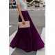 Purple High Waisted Pleated Maxi Skirt