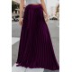 Purple High Waisted Pleated Maxi Skirt