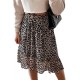 Leopard High Waist Tiered Midi Skirt