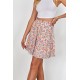 Floral Print Elastic Waist Skirt